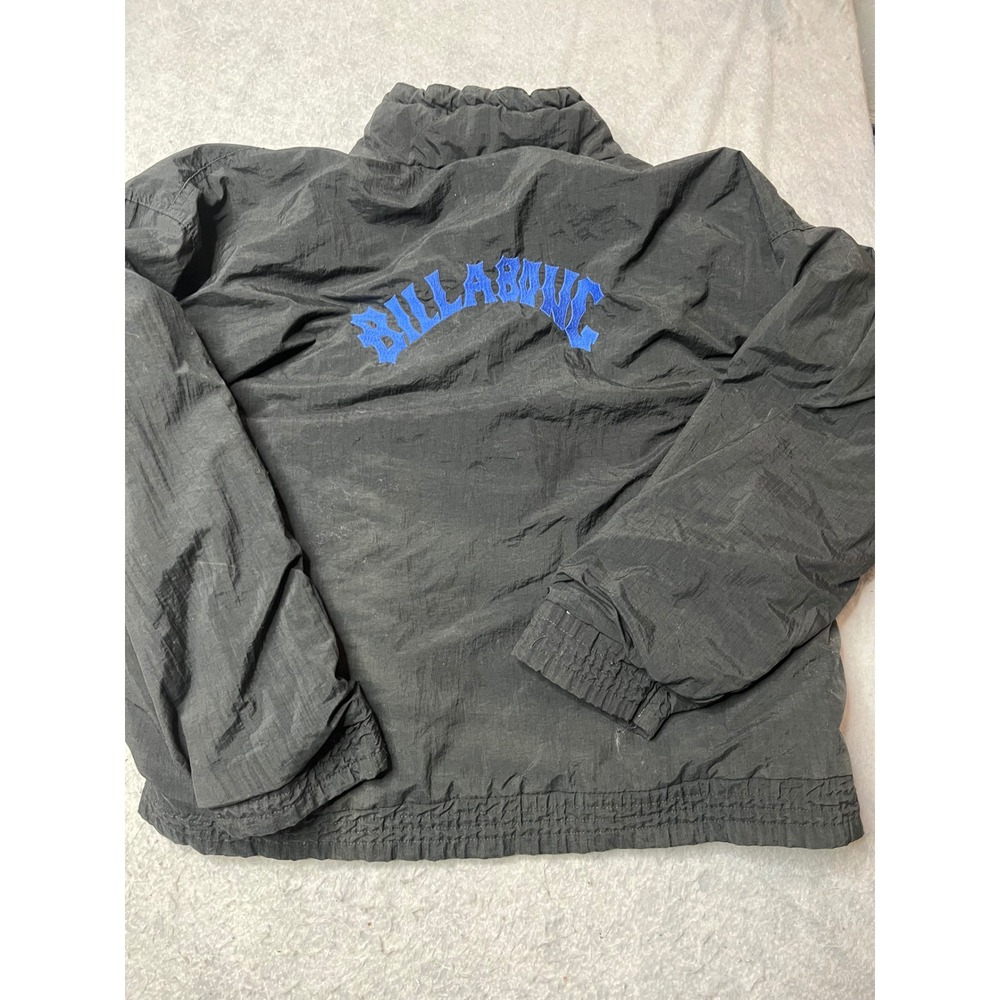 Vintage Billabong Puffer Jacket Mens Large Black Blue Embroidered Surf 90s Retro